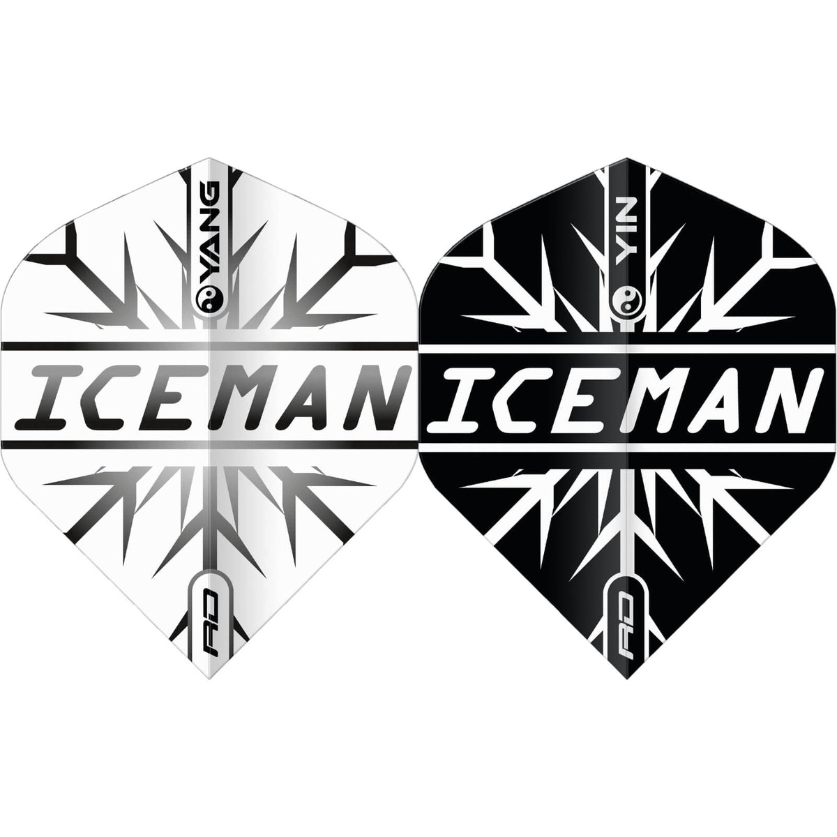 Dart Flights - Red Dragon - Gerwyn Price Ying Yang - Big Wing Dart Flights Black