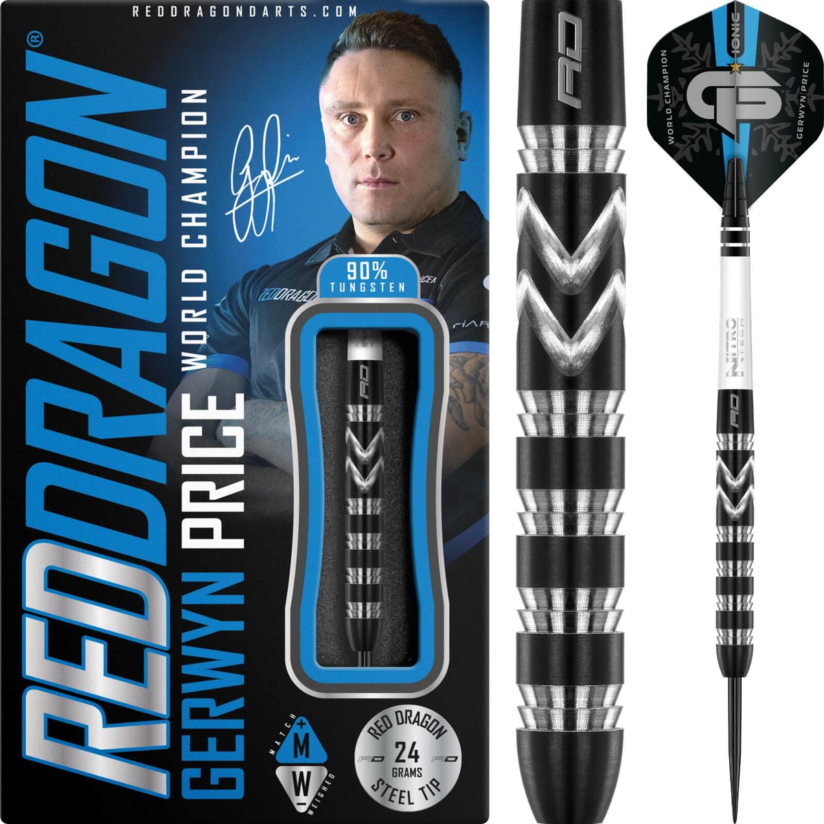 Red Dragon - Gerwyn Price World Champion SE Darts - 90% Tungsten - 24g 26g