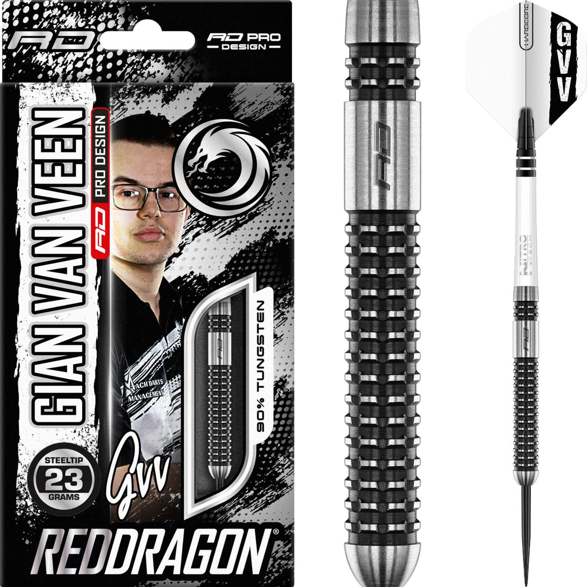 Darts - Red Dragon - Gian Van Veen Axis SE Darts - Steel Tip - 90% Tungsten - 21g 23g 