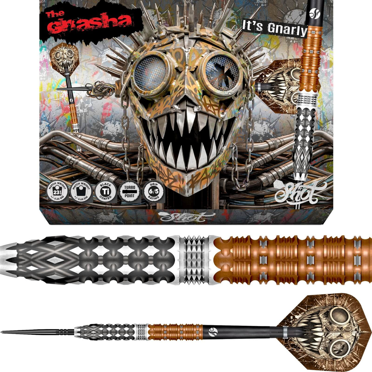 Shot - Gnarly Gnasha Darts - Turbo Point - 95% Tungsten - 23g 24g 25g