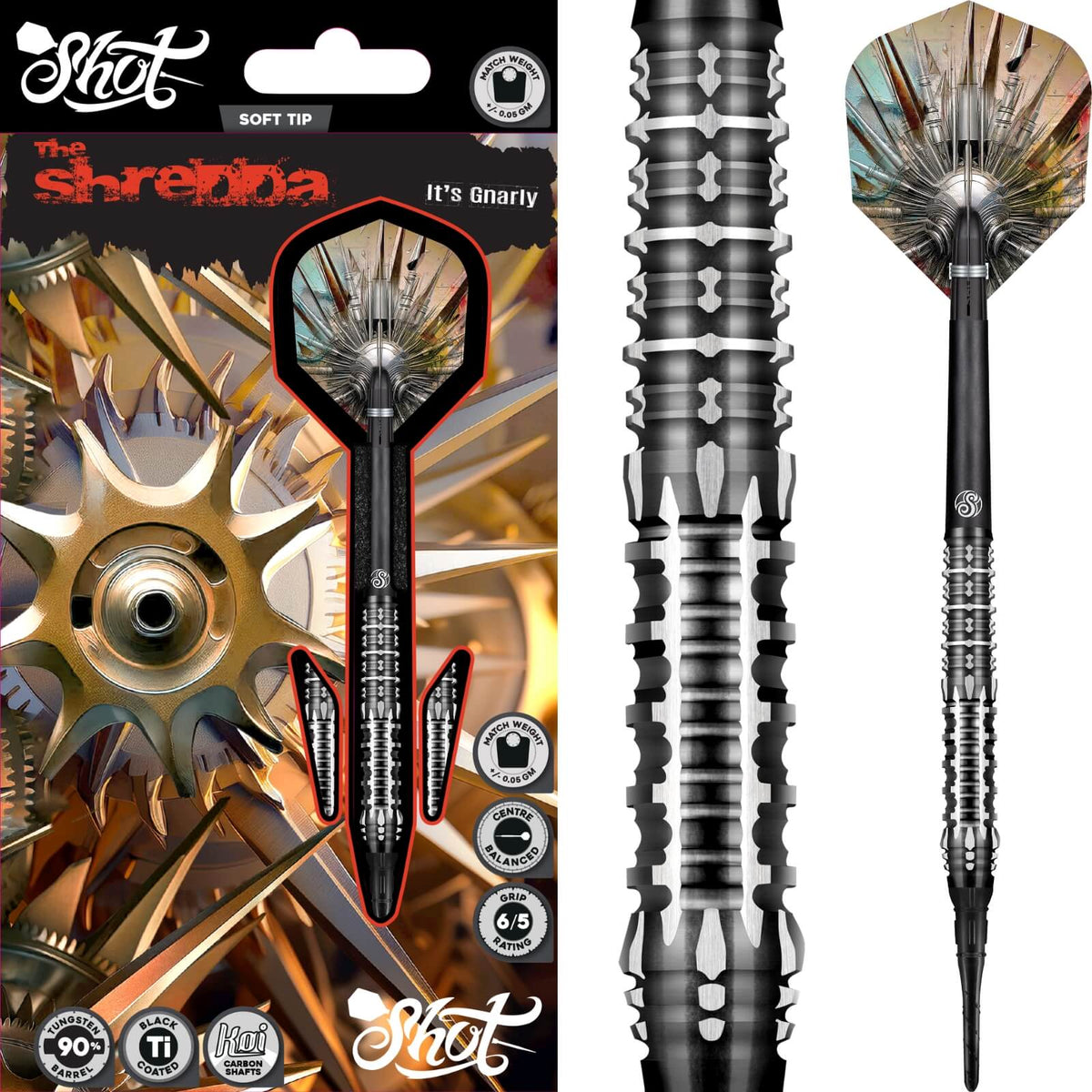 Shot - Gnarly Shredda Darts - Soft Tip - 90% Tungsten - 20g
