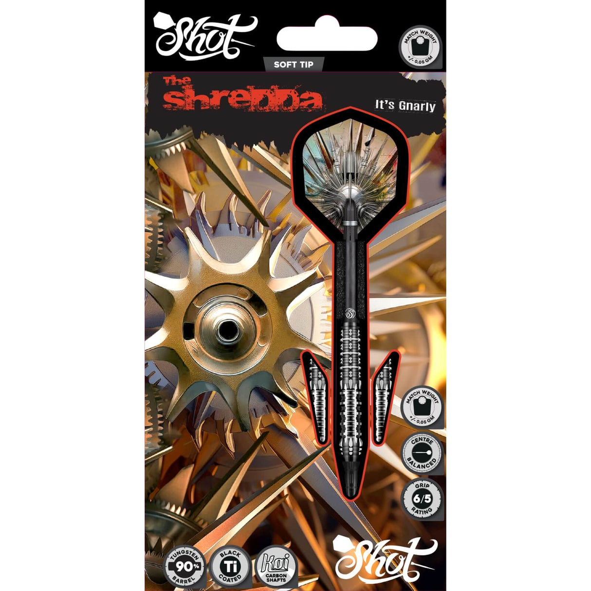 Shot - Gnarly Shredda Darts - Soft Tip - 90% Tungsten - 20g -