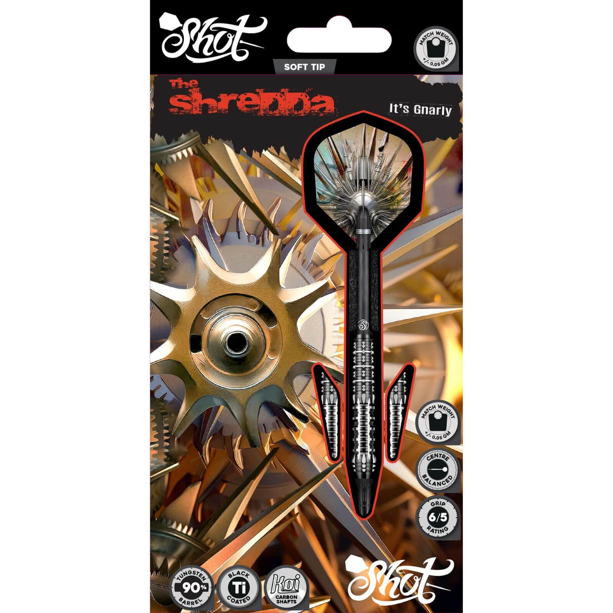 Shot - Gnarly Shredda Darts - Soft Tip - 90% Tungsten - 20g