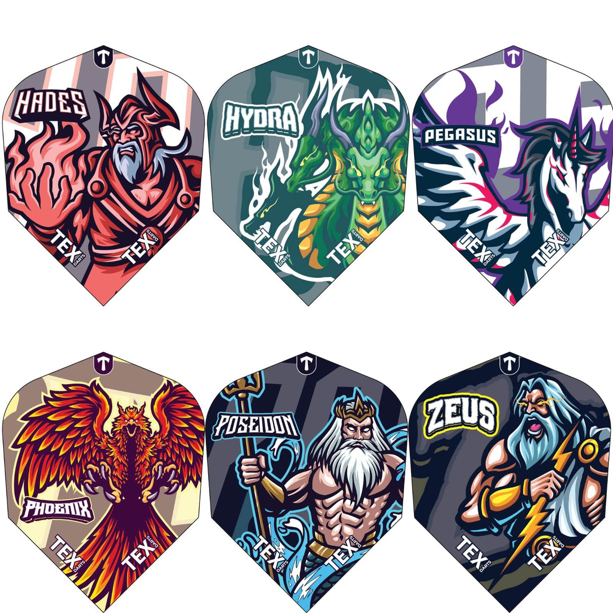Tex - Greek Mythology - Standard Dart Flights -