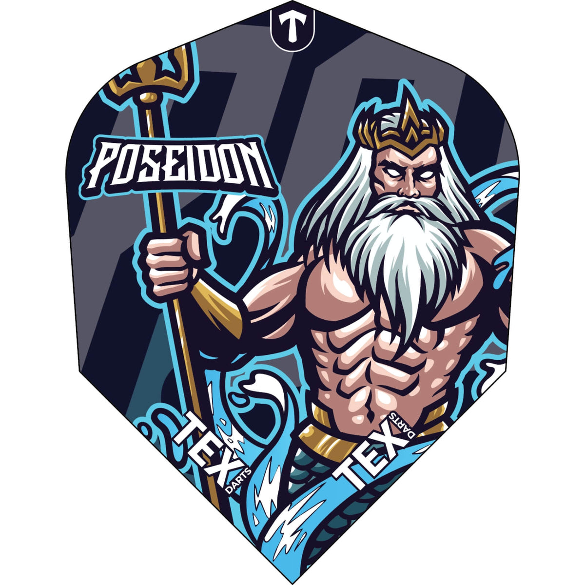 Dart Flights - Tex - Greek Mythology - Standard Dart Flights Poseidon