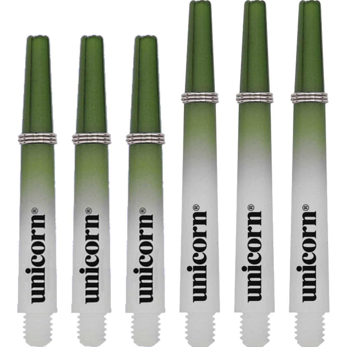 Dart Shafts - Unicorn - Gripper 3 Two Tone Nylon Dart Shafts Short (34.4mm) / Green