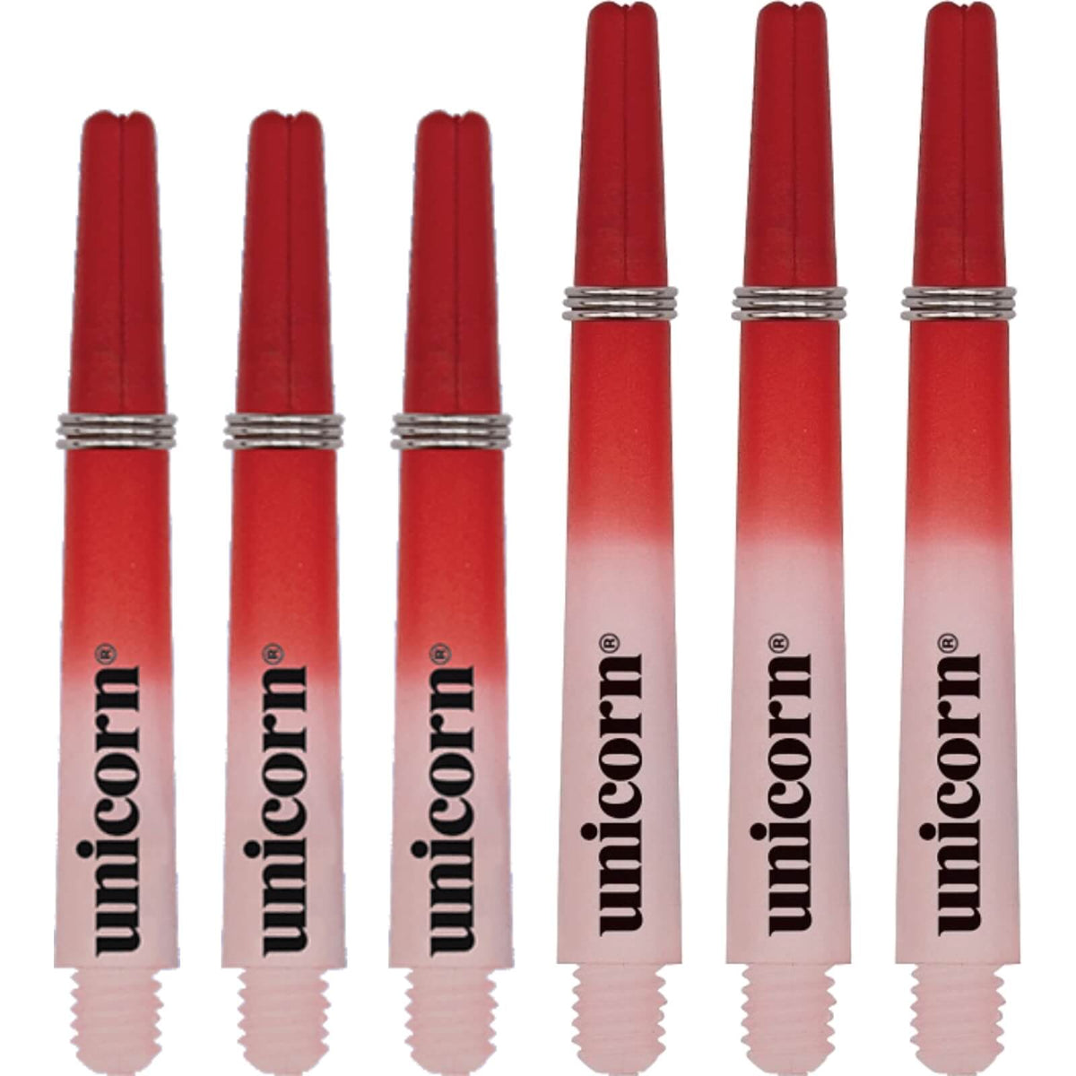 Dart Shafts - Unicorn - Gripper 3 Two Tone Nylon Dart Shafts Short (34.4mm) / Red