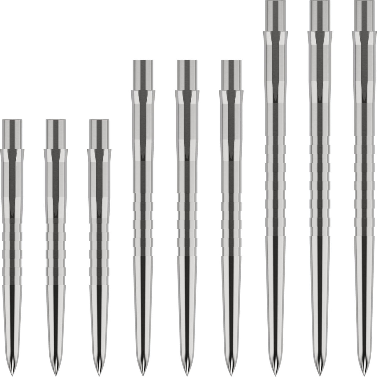 Point Accessories - Mission - Caliburn EVO Grooved Dart Points - 26mm 32mm 38mm 26mm / Silver