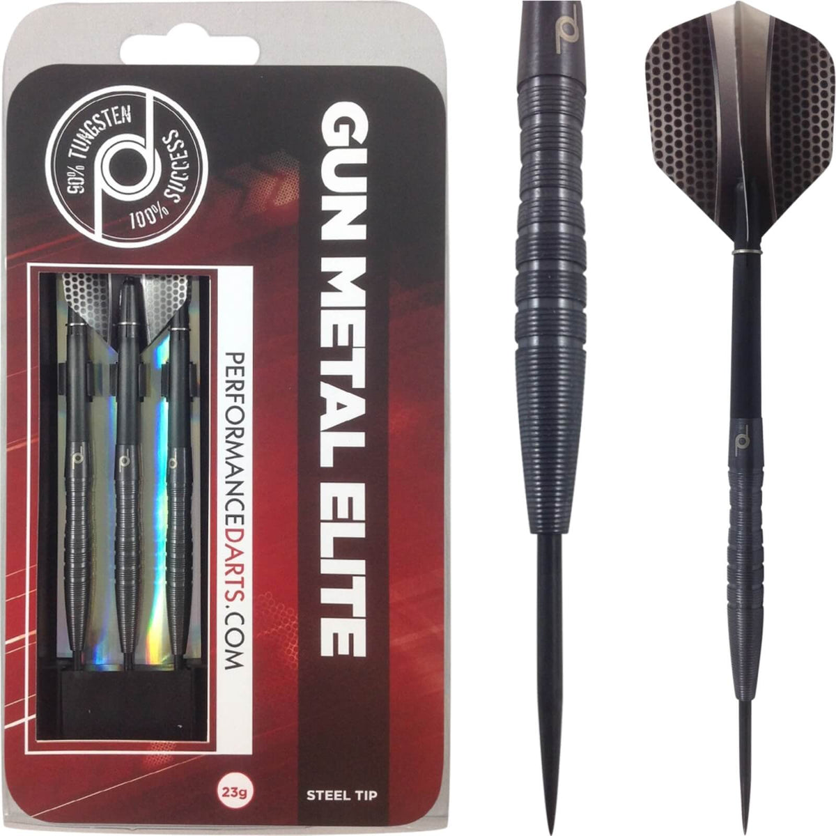 Darts - Performance Darts - Gun Metal Elite - Steel Tip - 90% Tungsten - 23g 25g 