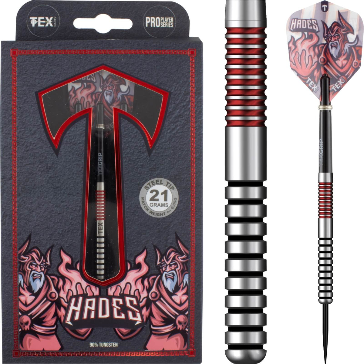 Darts - Tex - Hades Darts - Steel Tip - 90% Tungsten - 21g 23g 