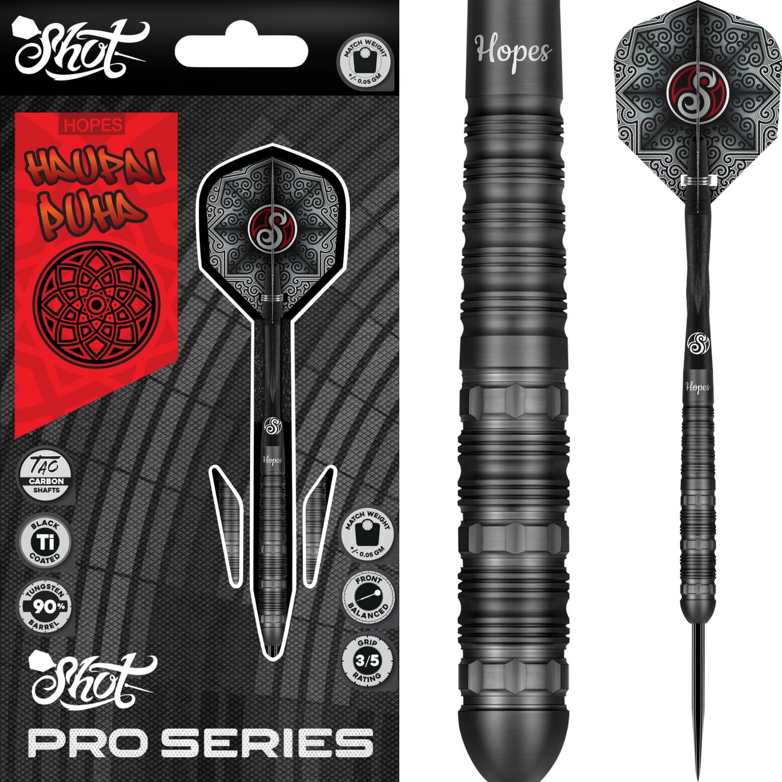Shot - Haupai Puha 2.0 Darts - 90% Tungsten - 24g -