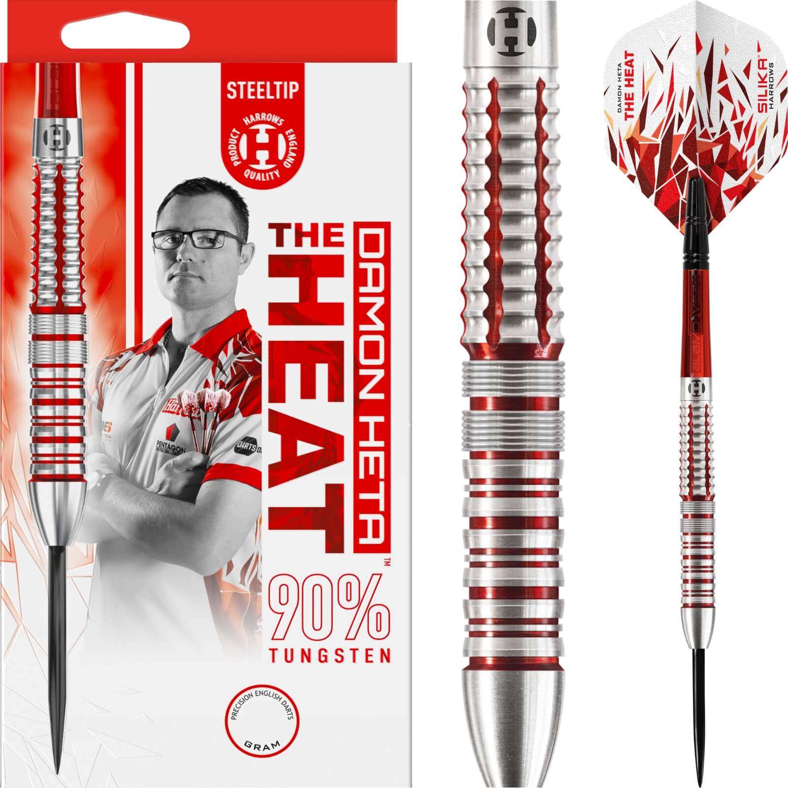 Darts - Harrows - Damon Heta Series 2 Darts - Steel Tip - 90% Tungsten - 21g 23g 25g 