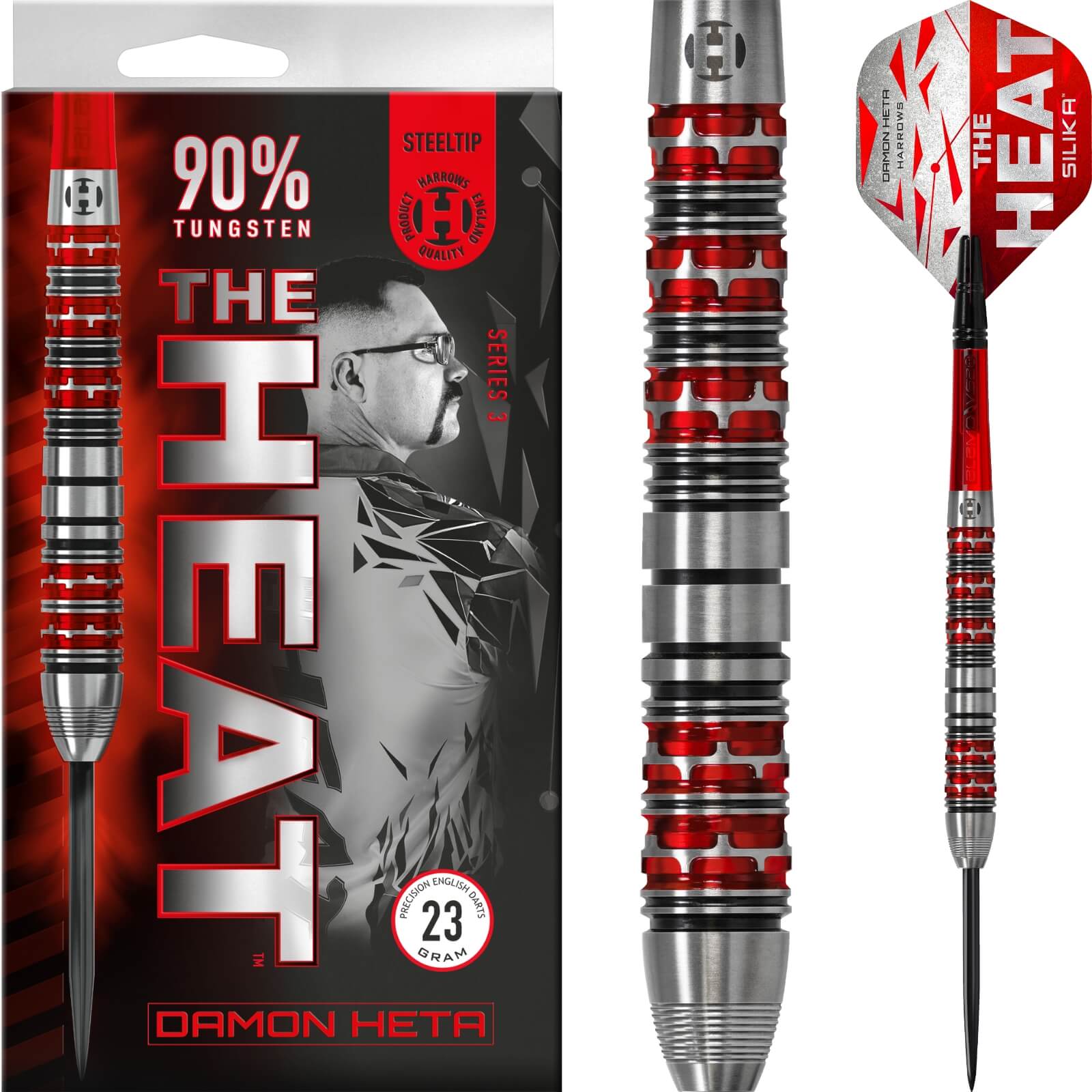 Darts - Harrows - Damon Heta Series 3 Darts - Steel Tip - 90% Tungsten - 21g 23g 25g