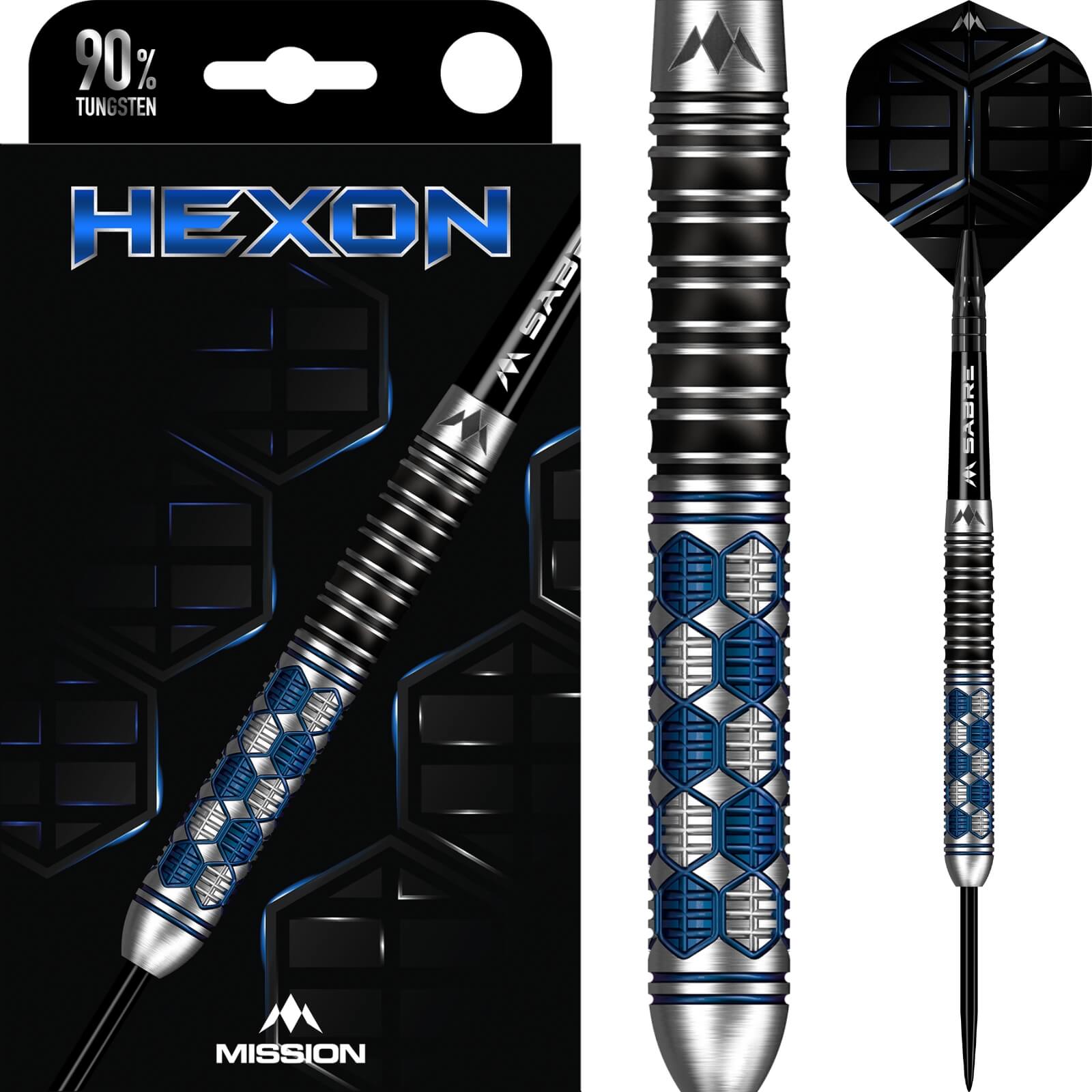 Darts - Mission - Hexon Darts - Steel Tip - 90% Tungsten - 21g 23g 25g 
