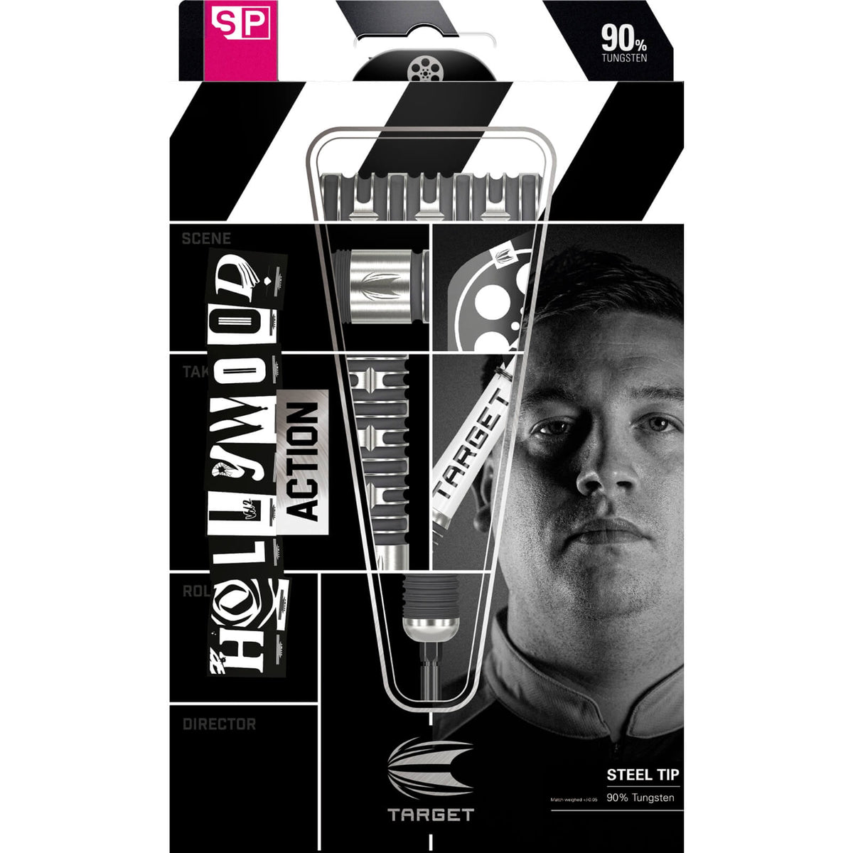 Darts - Target - Chris Dobey Hollywood Action Darts - Swiss Point - Steel Tip - 90% Tungsten - 22g 23g 24g