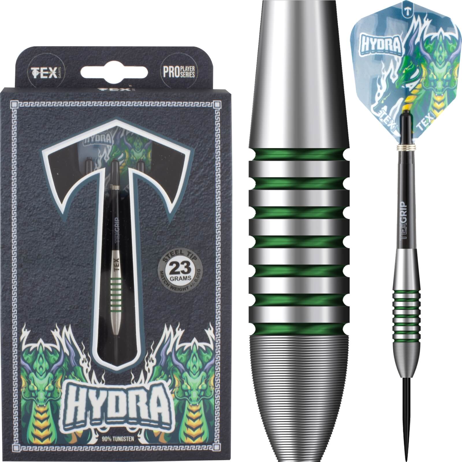 Darts - Tex - Hydra Darts - Steel Tip - 90% Tungsten - 23g 25g 