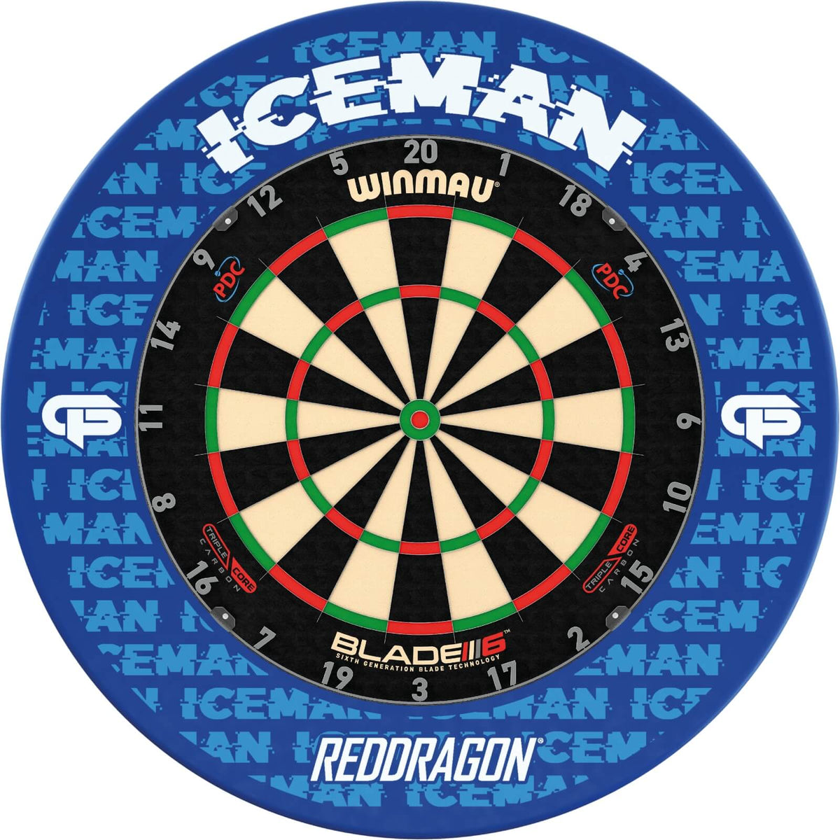 Surrounds &amp; Dartboards - Red Dragon - Gerwyn Price Dartboard Surround &amp; Dartboard Bundle - Choose Your Board Winmau - Blade 6 Triple Core