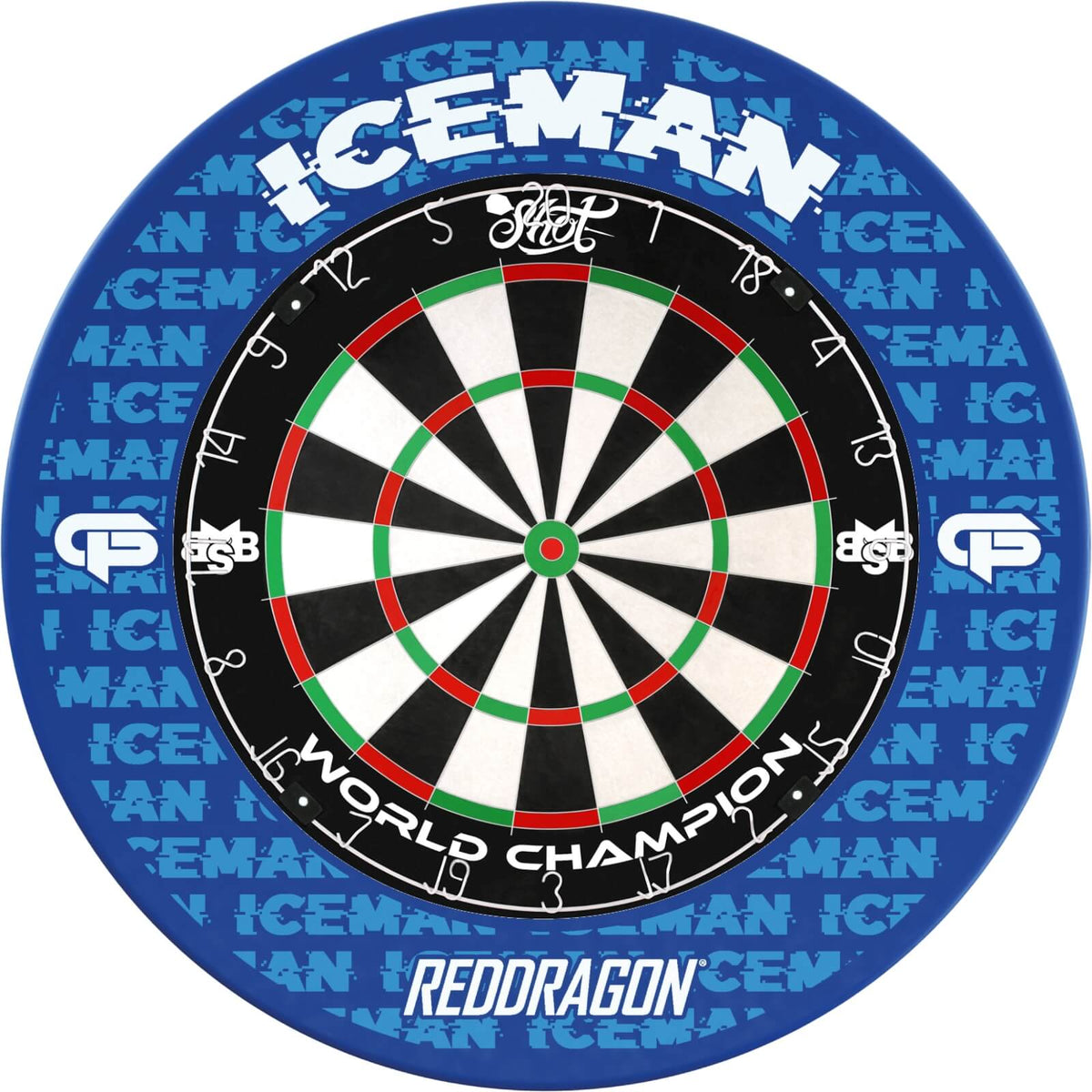 Surrounds &amp; Dartboards - Red Dragon - Gerwyn Price Dartboard Surround &amp; Dartboard Bundle - Choose Your Board Shot - Michael Smith