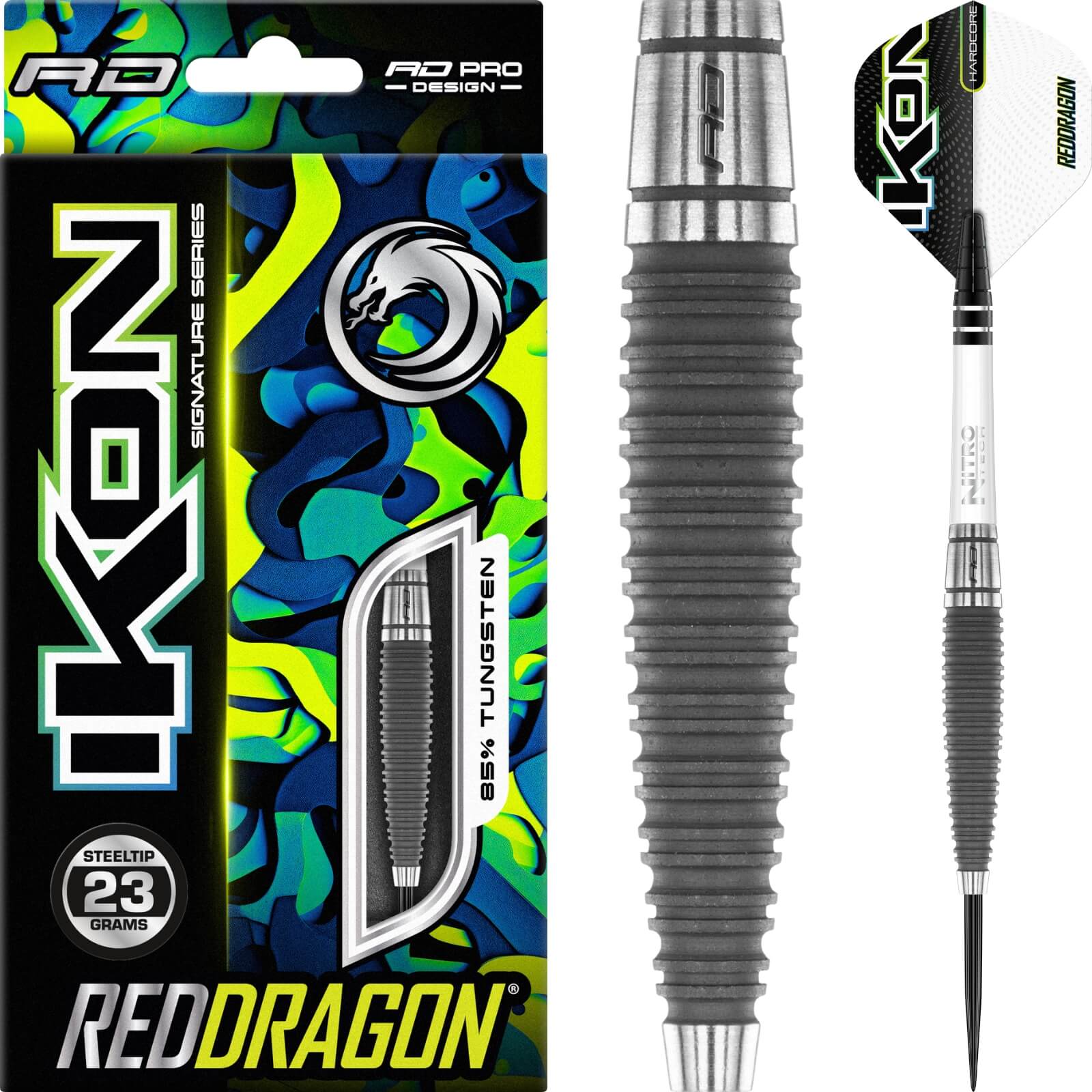 Darts - Red Dragon - Ikon 1.1 Darts - Steel Tip - 85% Tungsten - 23g 25g 