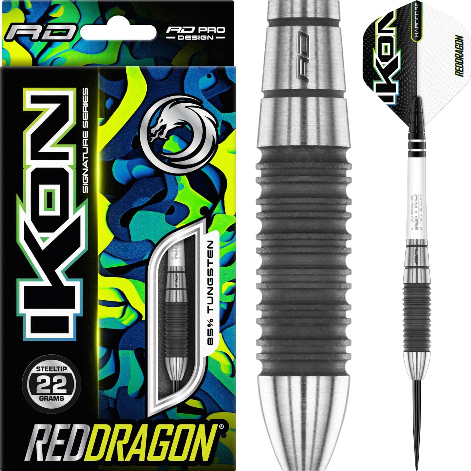 Darts - Red Dragon - Ikon 1.2 Darts - Steel Tip - 85% Tungsten - 22g 24g 