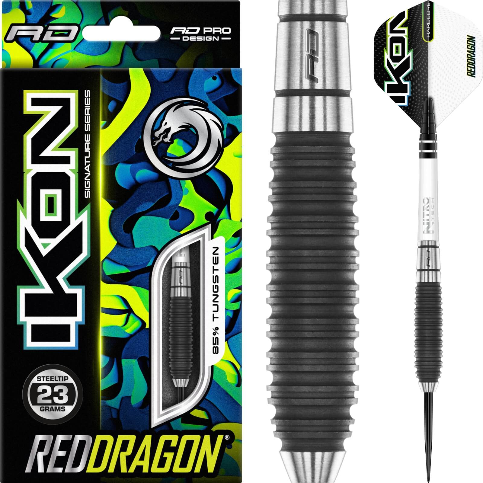Darts - Red Dragon - Ikon 1.3 Darts - Steel Tip - 85% Tungsten - 23g 25g 