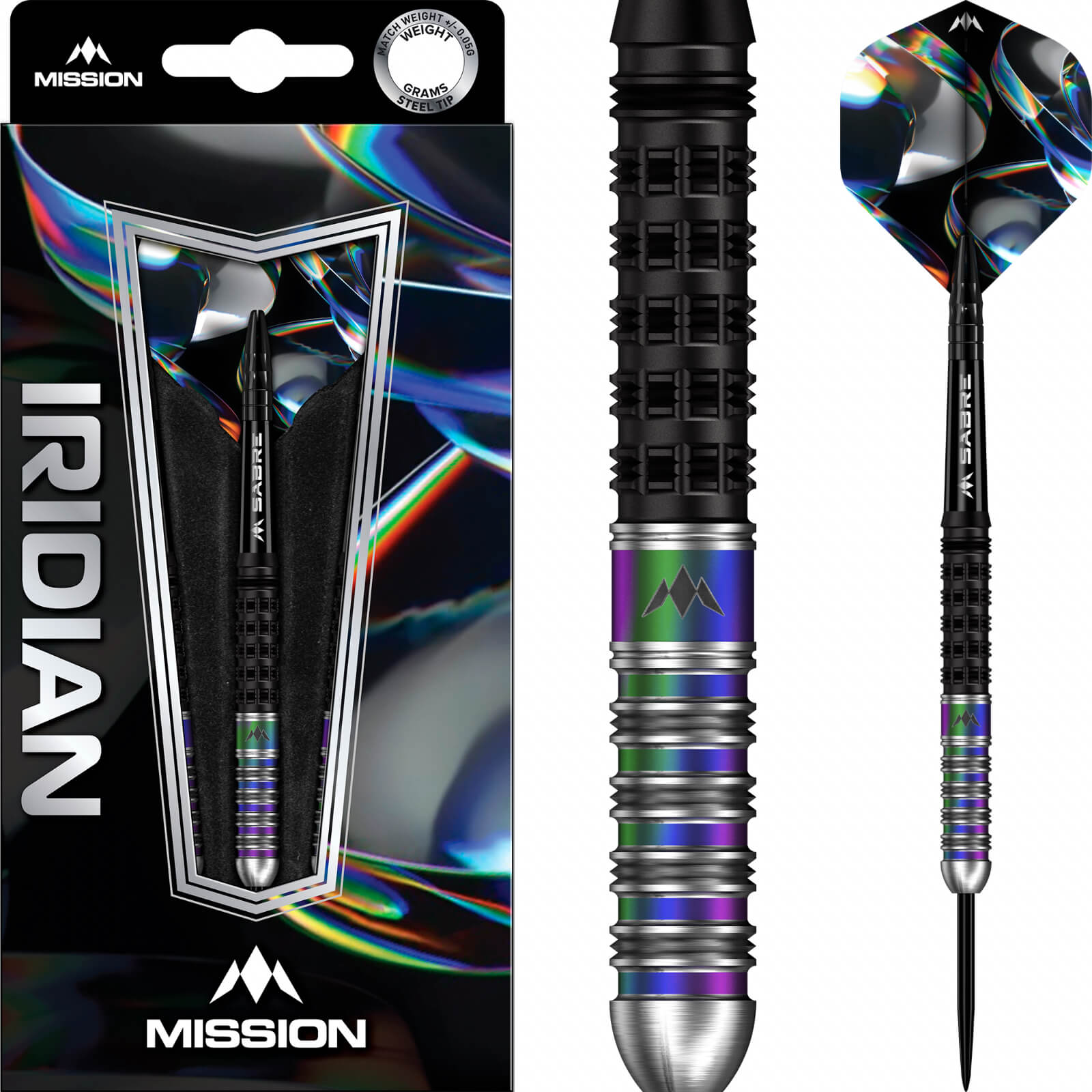 Darts - Mission - Iridian Darts - Steel Tip - 90% Tungsten - 22g 24g