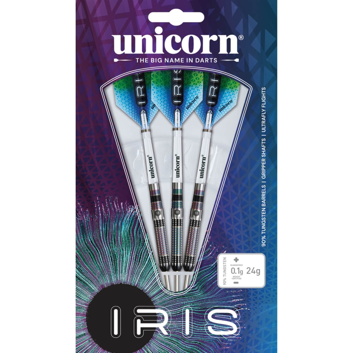 Darts - Unicorn - Iris Darts - Steel Tip - 90% Tungsten - 22g 24g