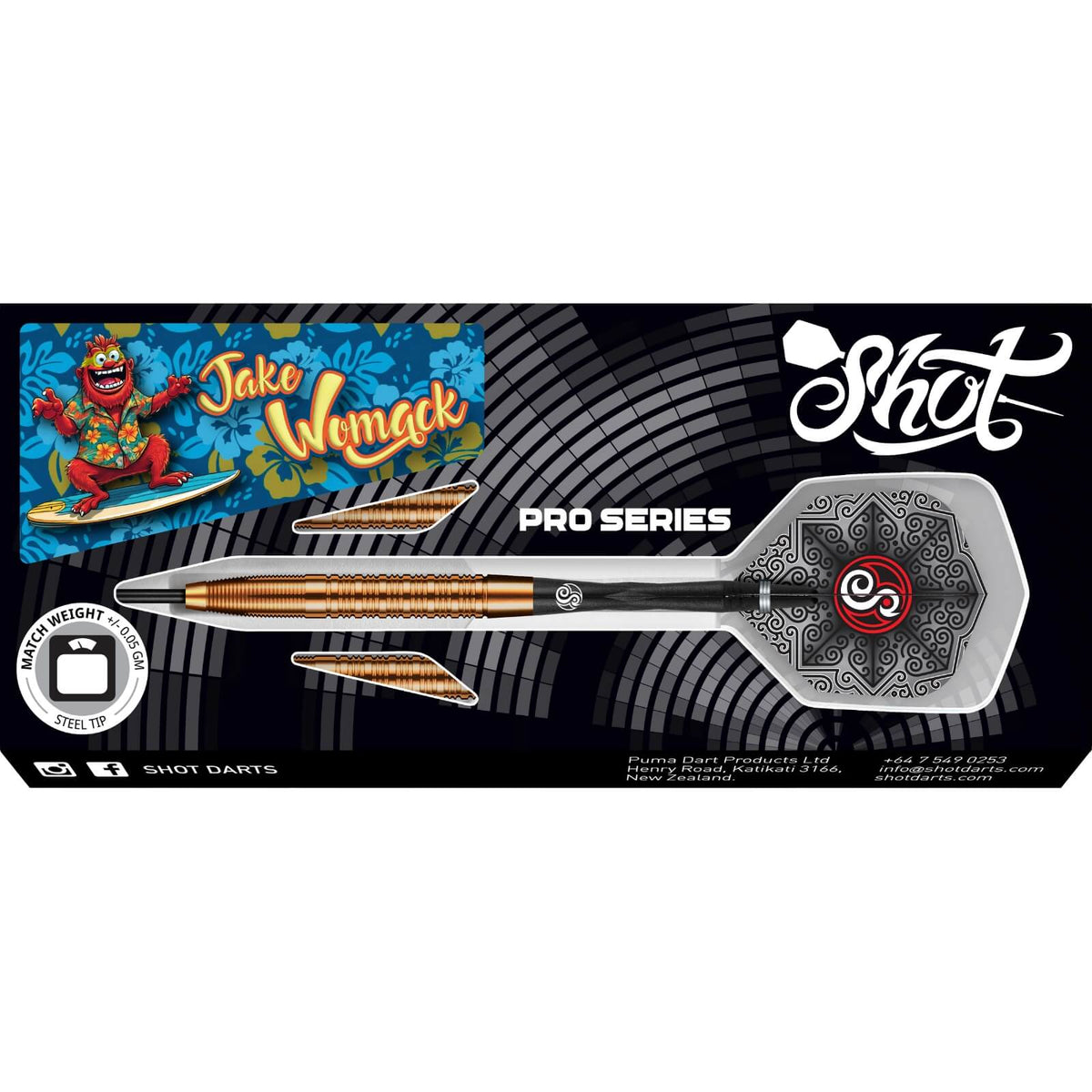 Darts - Shot - Jake Womack Darts - Steel Tip - 90% Tungsten - 23g