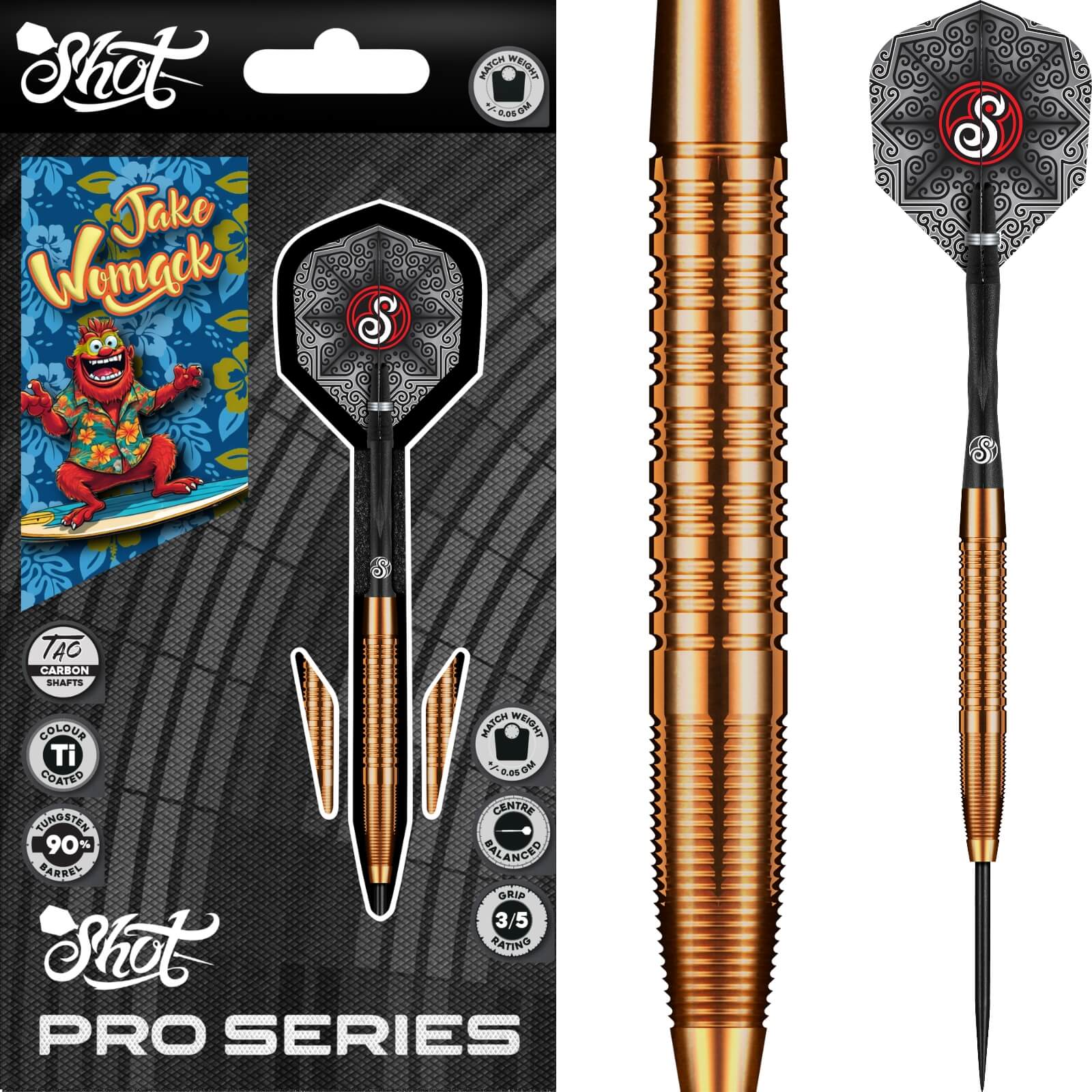 Shot - Jake Womack Darts - 90% Tungsten - 23g -