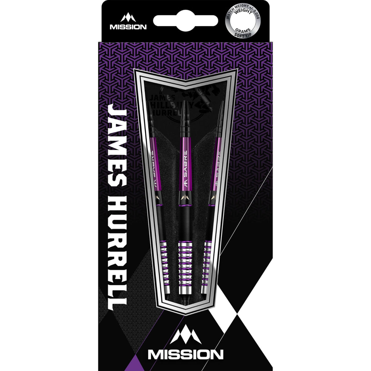 Darts - Mission - James Hurrell Darts - Soft Tip - 90% Tungsten - 18g 