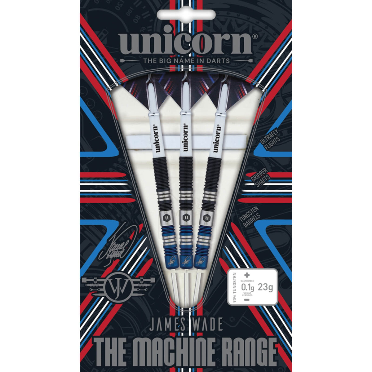 Darts - Unicorn - James Wade The Machine Two Tone Darts - Steel Tip - 90% Tungsten - 21g 23g 25g