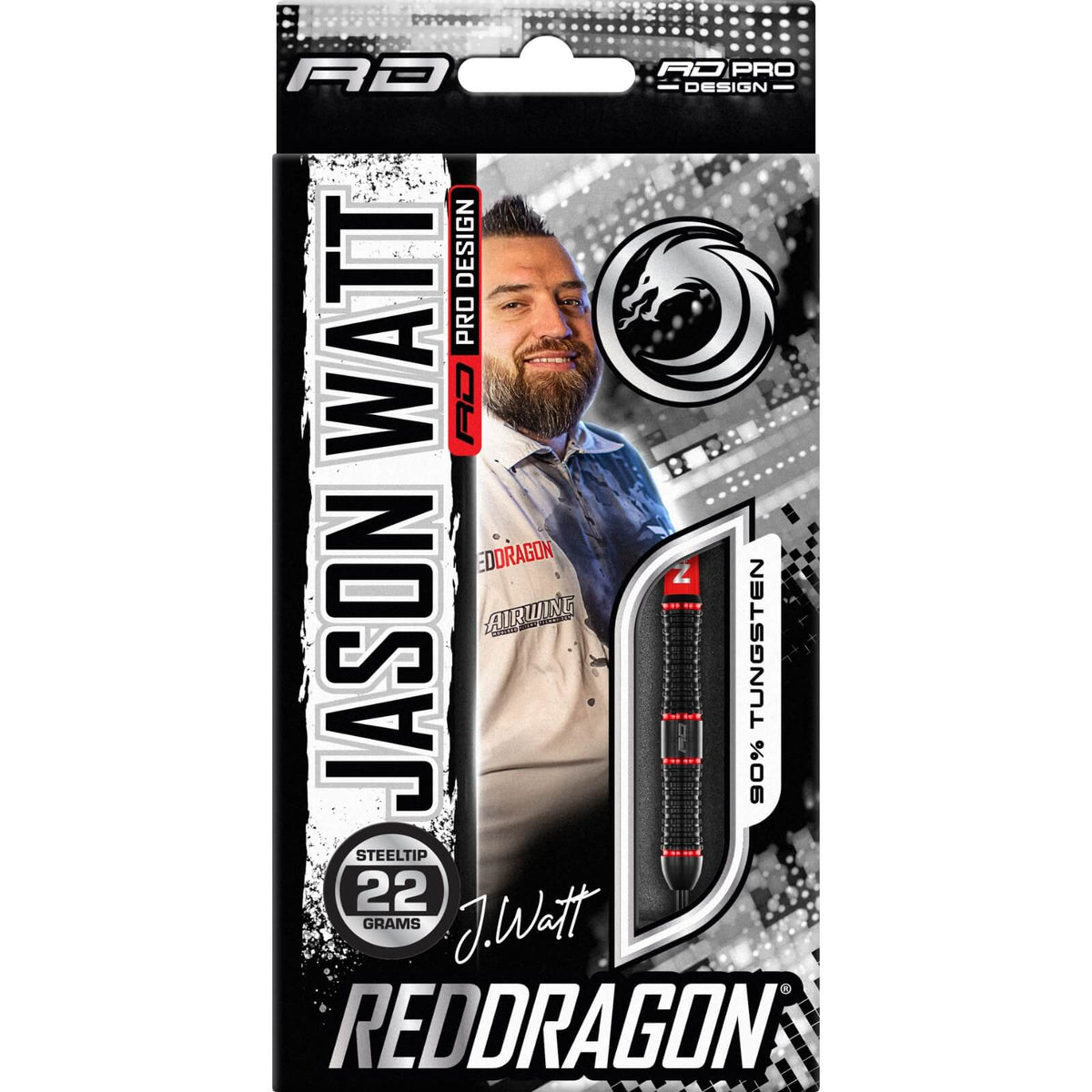 Darts - Red Dragon - Jason Watt Darts - Steel Tip - 90% Tungsten - 22g