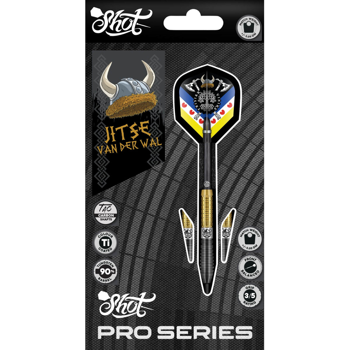 Shot - Jitse Van Der Wal Darts - 90% Tungsten - 24g 26g -