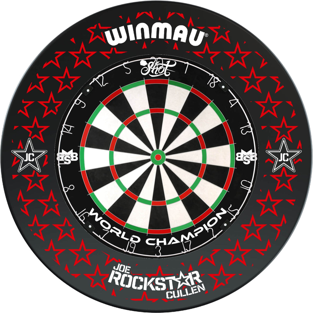 Surrounds &amp; Dartboards - Winmau - Joe Cullen Dartboard Surround &amp; Dartboard Bundle - Choose Your Board Shot - Michael Smith