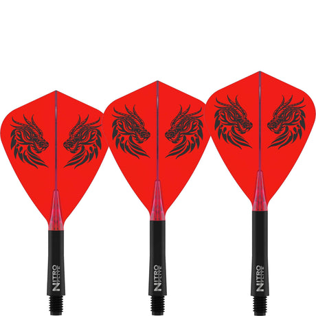 Red Dragon - Jonny Clayton Nitro Flite - Kite Dart Flights - Integrated Flight & Shaft System -