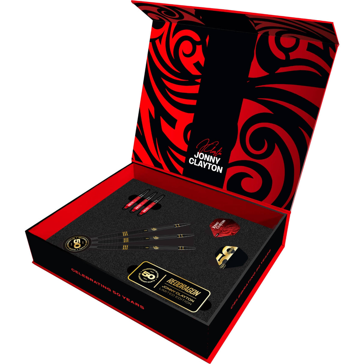 Red Dragon - Jonny Clayton 50 Years Limited Edition Darts - 90% Tungsten - 22g -