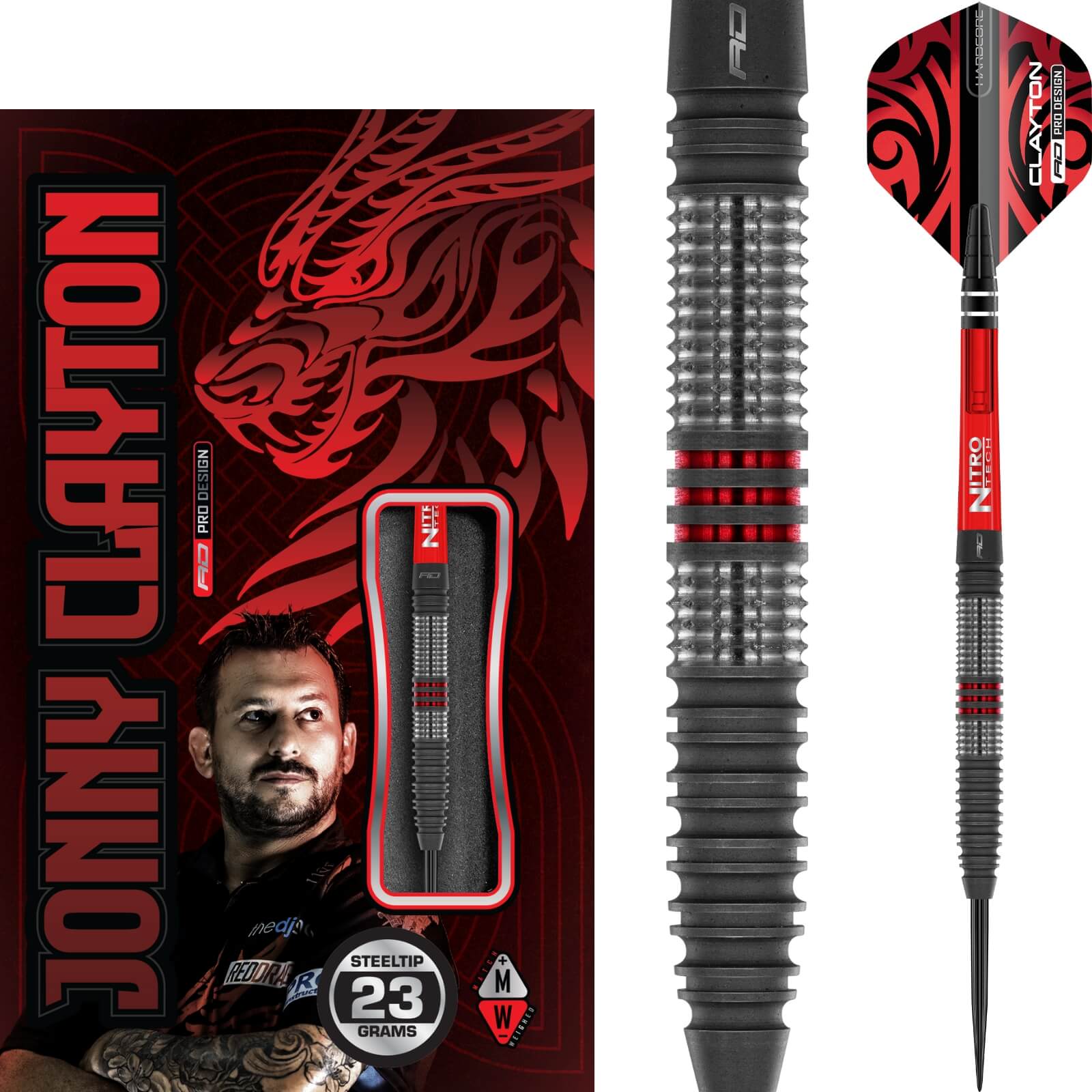 Darts - Red Dragon - Jonny Clayton Hiraeth Darts - Steel Tip - 90% Tungsten - 22g 23g