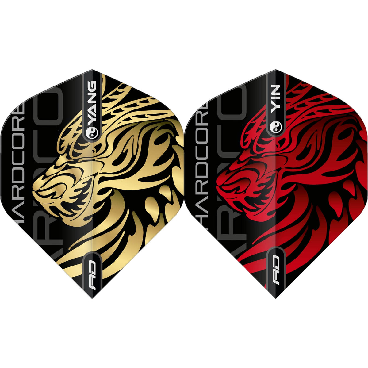 Dart Flights - Red Dragon - Jonny Clayton Ying Yang - Big Wing Dart Flights Gold