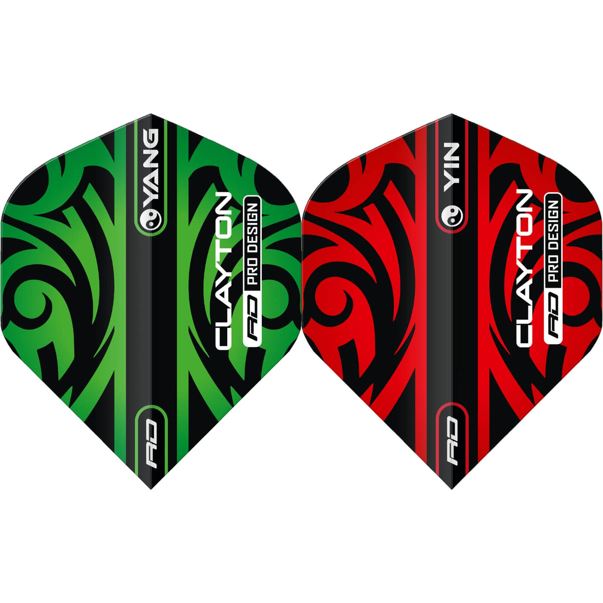 Dart Flights - Red Dragon - Jonny Clayton Ying Yang - Big Wing Dart Flights Green