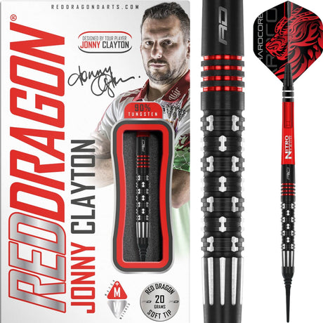 Red Dragon - Jonny Clayton Premier League SE Darts - Soft Tip - 90% Tungsten - 20g -
