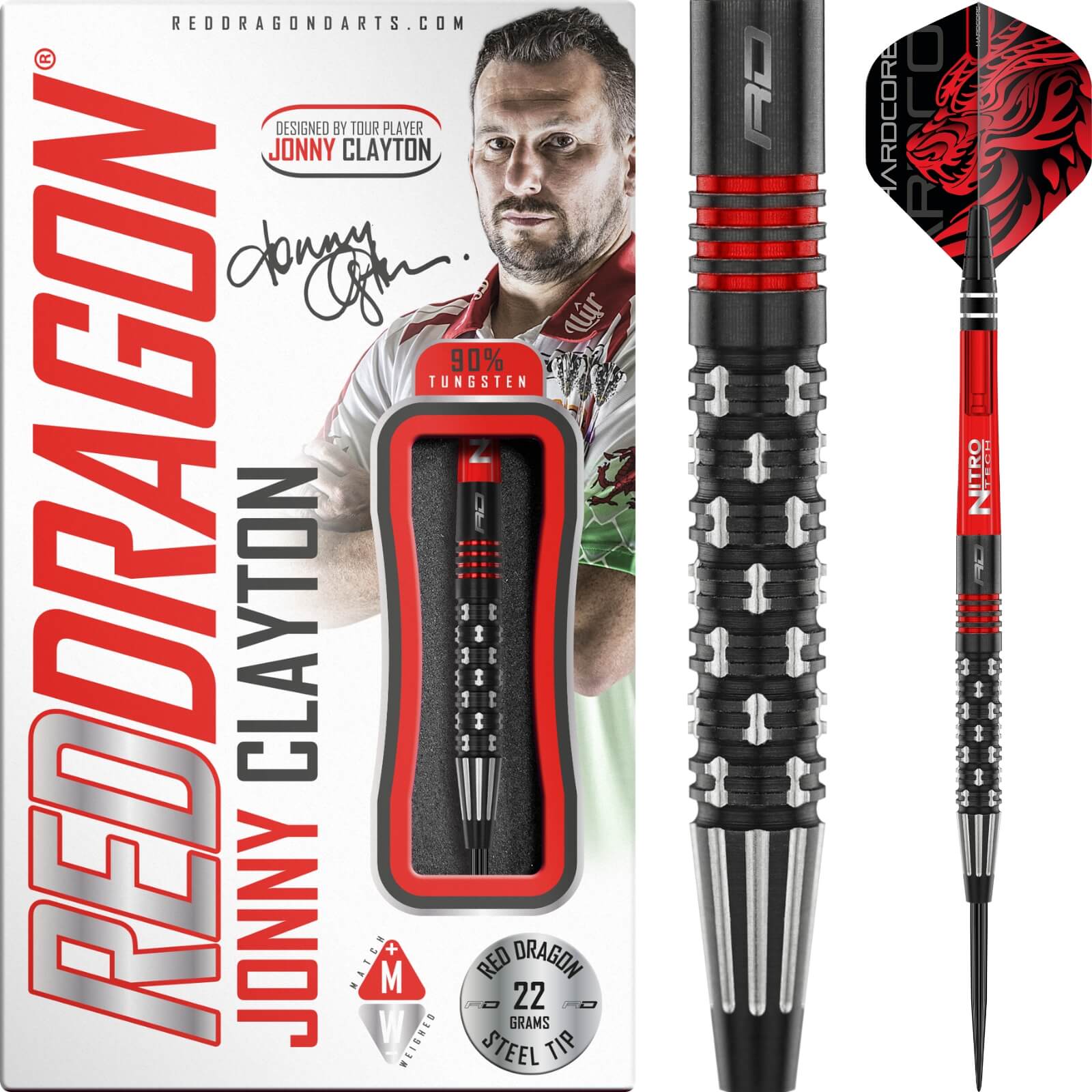 Red Dragon | Jonny Clayton Premier League Steel Tip Darts | 22g