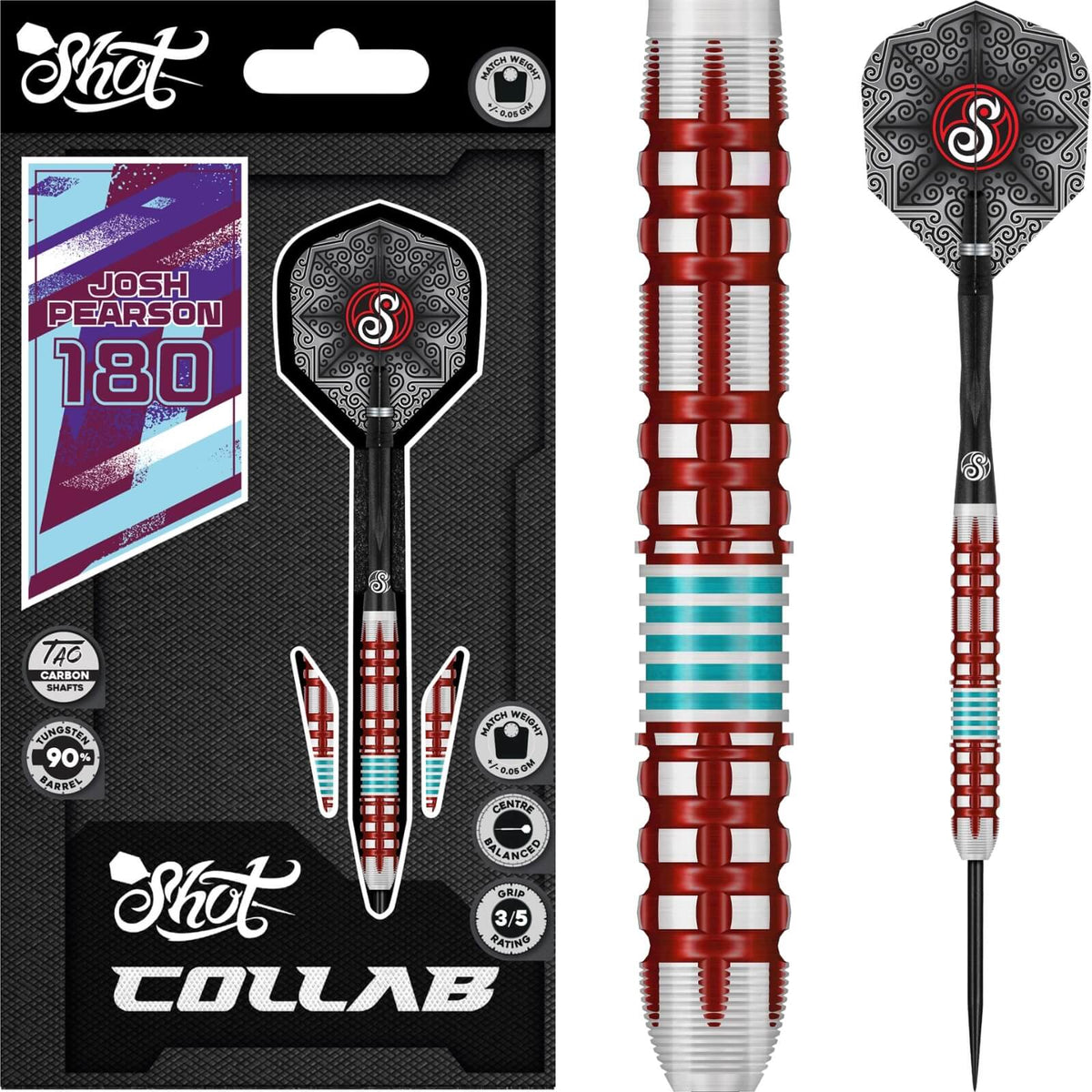 Darts - Shot - Josh Pearson Darts - Steel Tip - 90% Tungsten - 23g