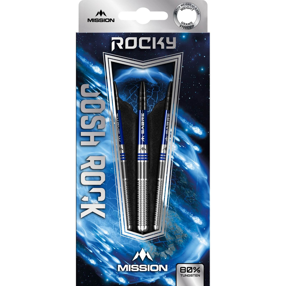 Darts - Mission - Josh Rock Darts - Steel Tip - 80% Tungsten - 23g 25g 