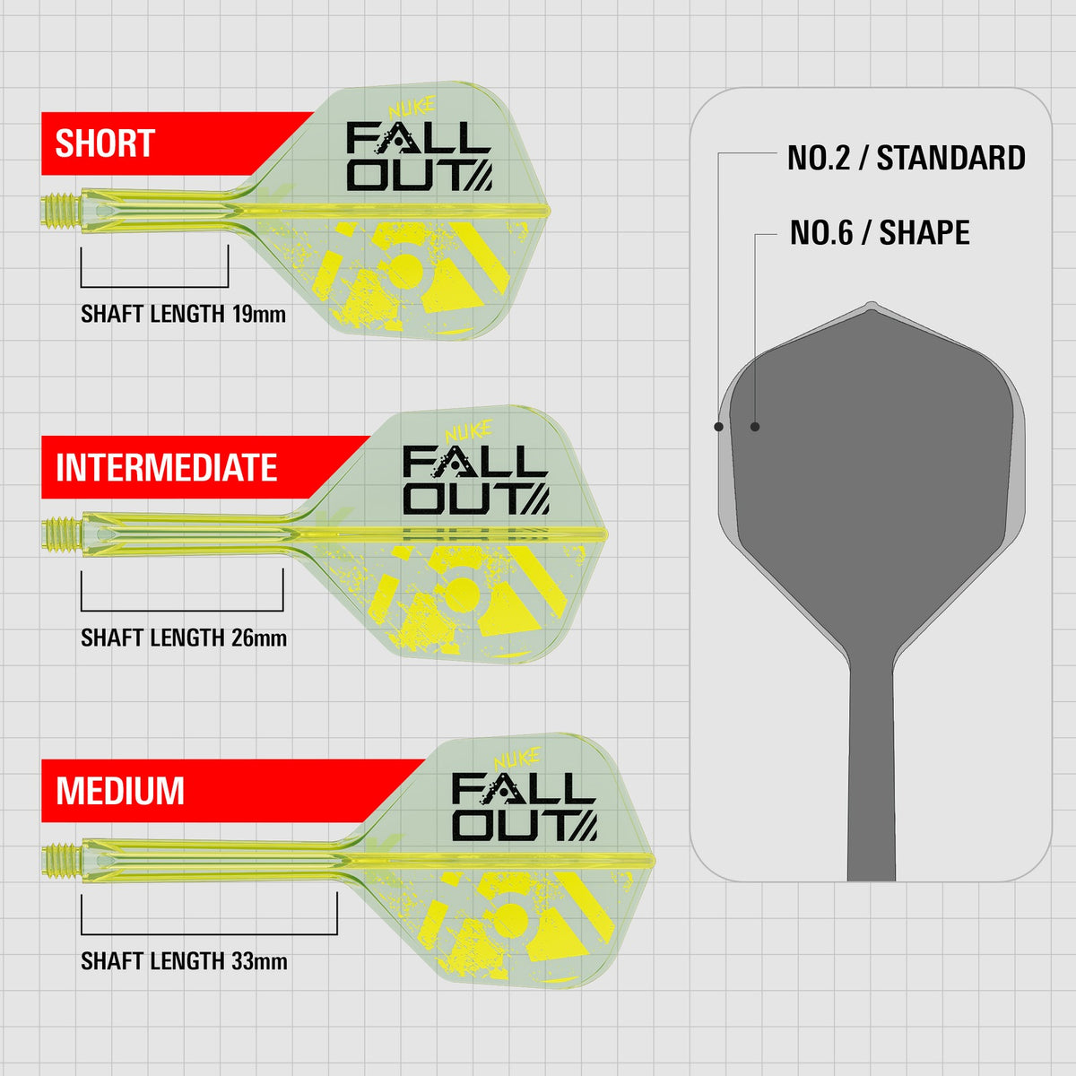 Target - K-Flex Luke Littler Fallout - No6 - Standard Dart Flights - Integrated Flight & Shaft System