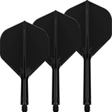 Target - K-Flex - Big Wing Dart Flights - Integrated Flight & Shaft System - Short (19mm) / Black