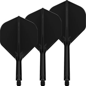 Target - K-Flex - Big Wing Dart Flights - Integrated Flight & Shaft System - Short (19mm) / Black