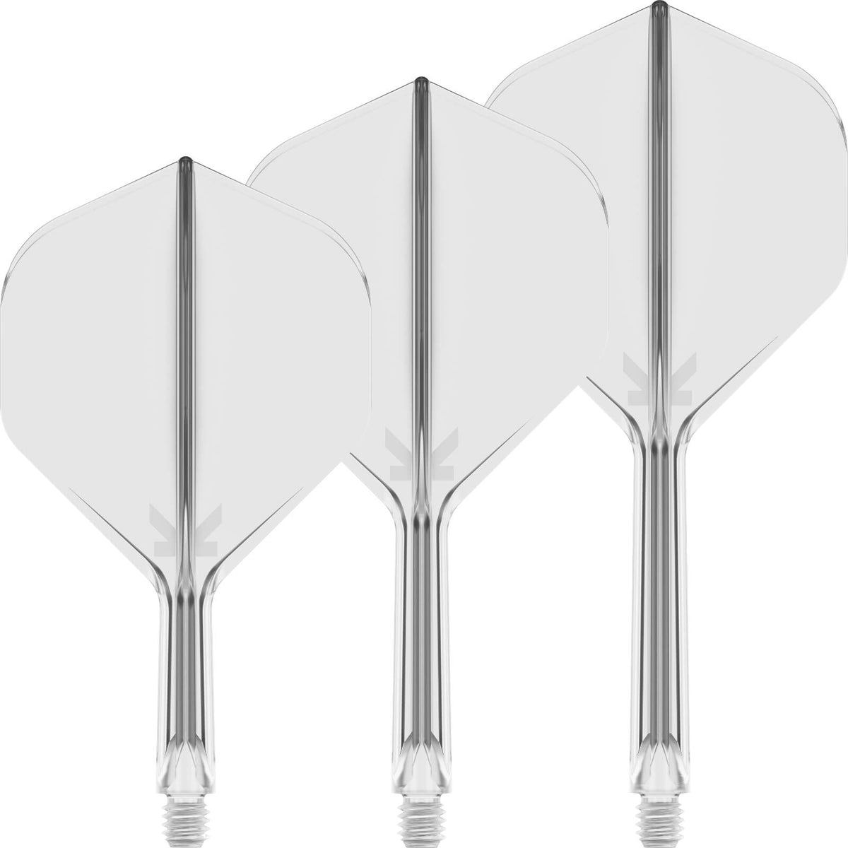 Dart Flights - Target - K-Flex - Big Wing Dart Flights - Integrated Flight &amp; Shaft System Short (19mm) / Clear