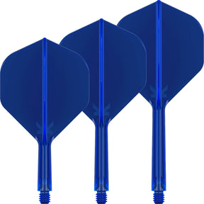 Target - K-Flex - Big Wing Dart Flights - Integrated Flight & Shaft System - Short (19mm) / Blue