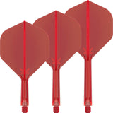 Target - K-Flex - Big Wing Dart Flights - Integrated Flight & Shaft System - Short (19mm) / Red