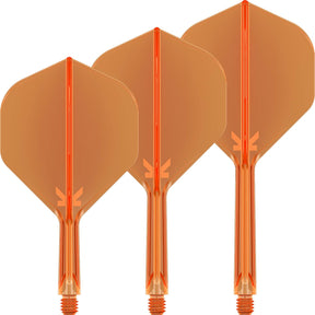 Target - K-Flex Neon - Big Wing Dart Flights - Integrated Flight & Shaft System - Short (19mm) / Orange